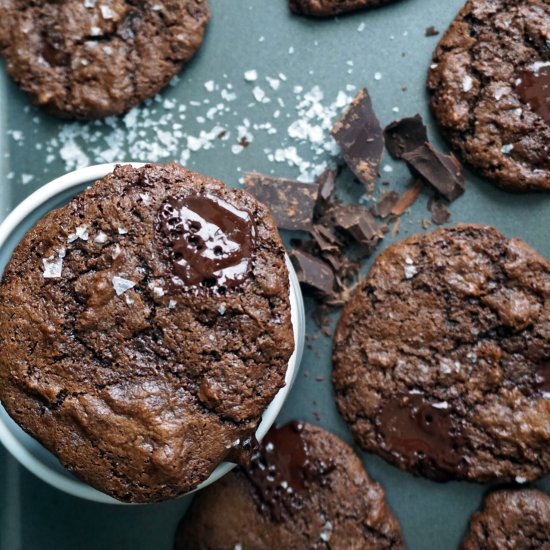 Salted Double Chocolate Cookies