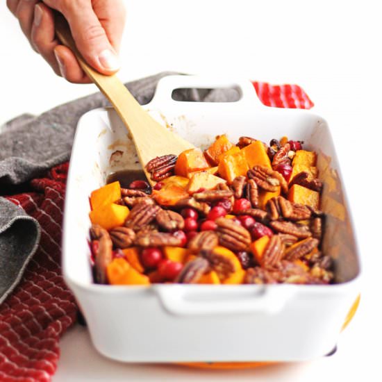 Roasted squash and cranberries