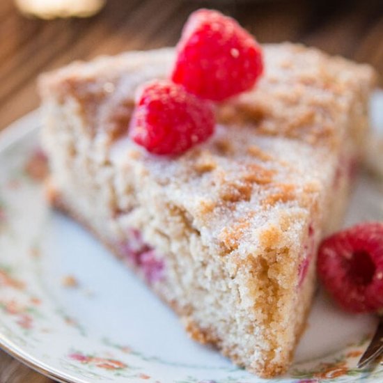 CINNAMON RASPBERRY BUCKLE CAKE