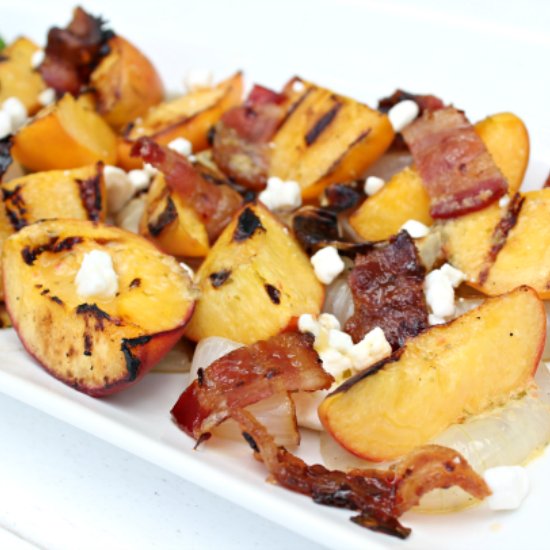 Grilled Peach Salad with Bacon