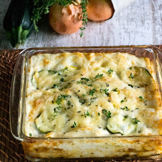 Caramelized Onion Zucchini Lasagna