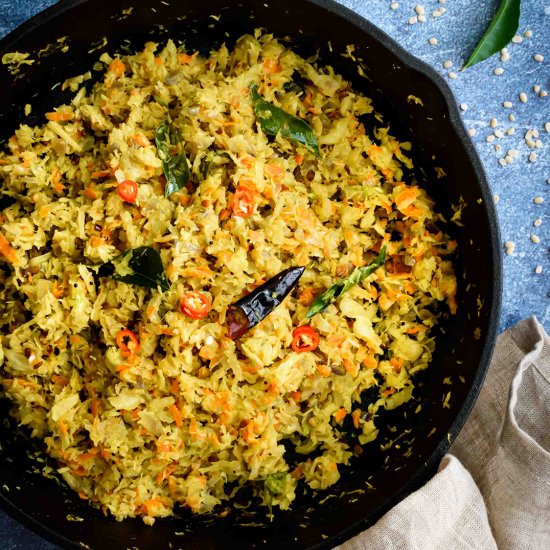 Cabbage Carrot Thoran/Stir Fry