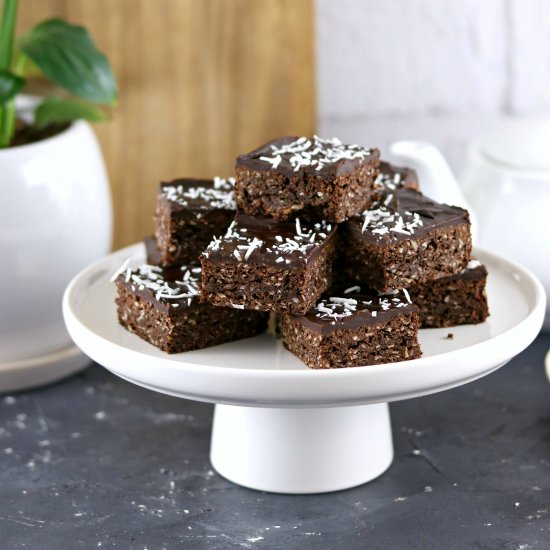 Gluten Free Chocolate Coconut Slice