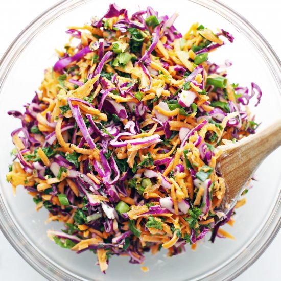 Healthy Carrot Cabbage Coleslaw