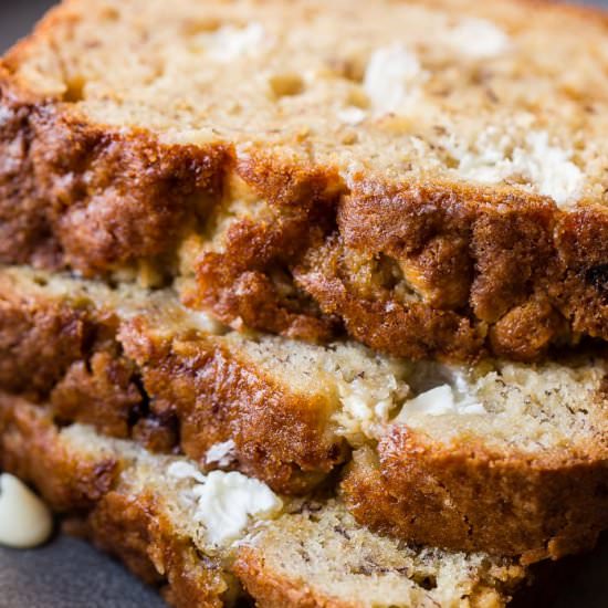 WHITE CHOCOLATE BANANA BREAD