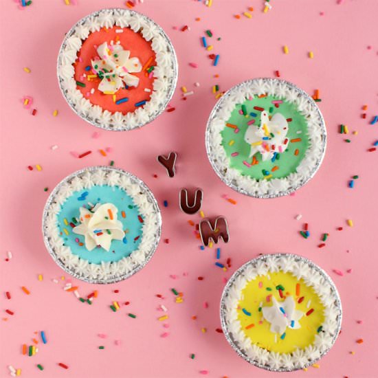 Colorful Gluten Free Ice Cream Pies