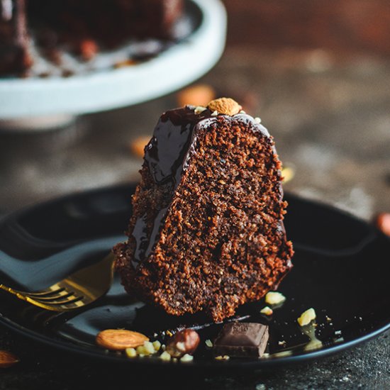 CHOCOLATE ALMOND AND HAZELNUT CAKE