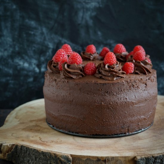 Vegan Chocolate Raspberry Cake