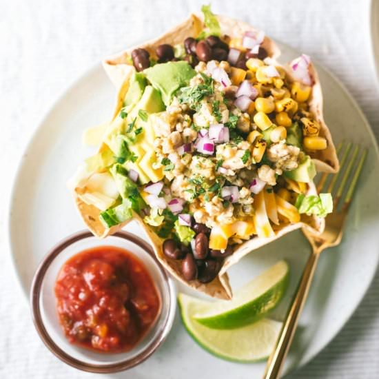 Salsa Verde Chicken Taco Salad