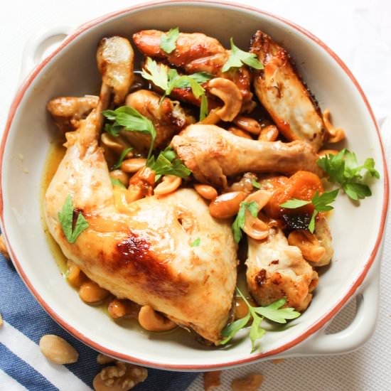 Chicken with Honey, Apricots Cashew