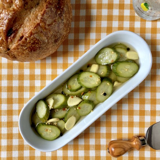 Overnight Quick Pickles with Ginger