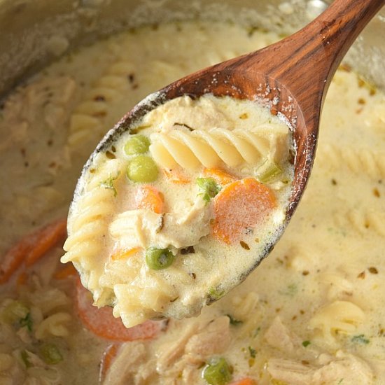 Creamy Chunky Chicken Noodle Soup