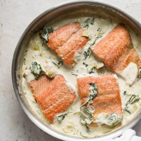 spinach artichoke salmon