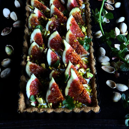 Fig and Coconut Tart with Pistachio