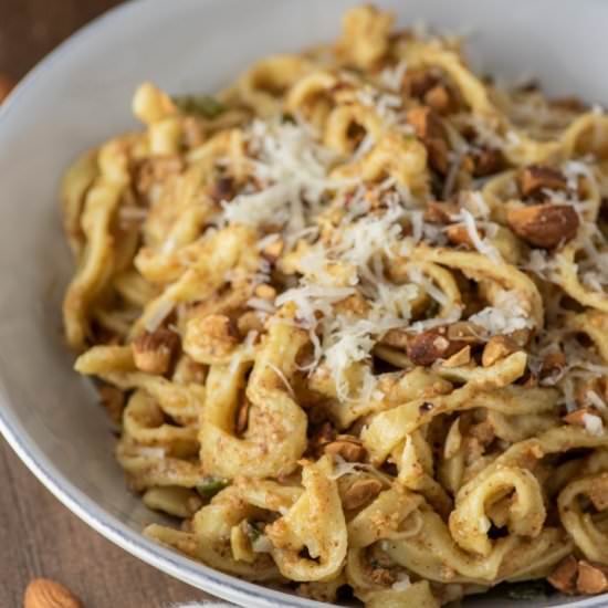 Almond Pesto Fettuccine