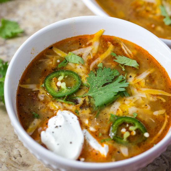 Slow Cooker Chicken Enchilada Soup