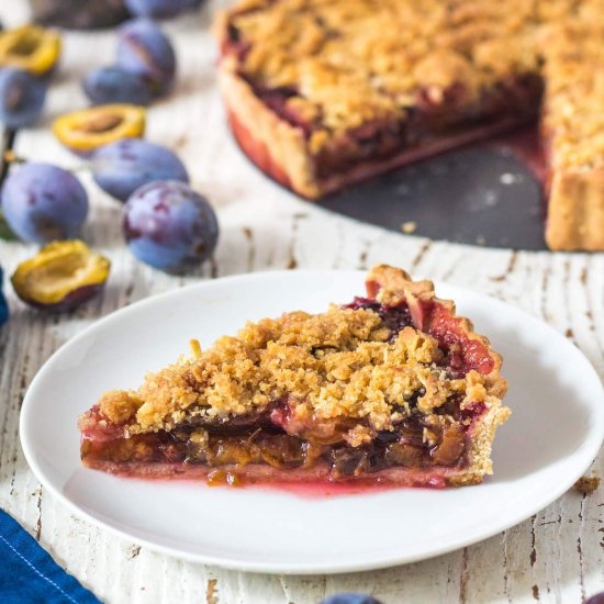 Plum Almond Crumble Tart