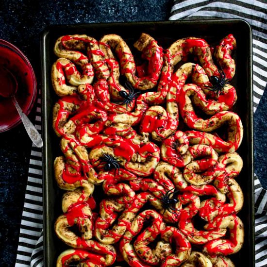 Halloween Breakfast Cinnamon Rolls