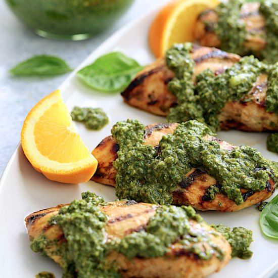 Grilled Chicken Basil Chimichurri