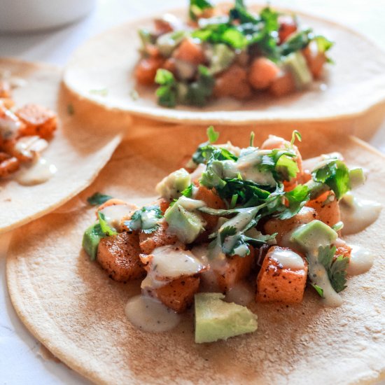 ROASTED BUTTERNUT SQUASH TACOS