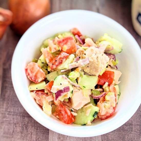 Albacore Tuna Cucumber Tomato Salad