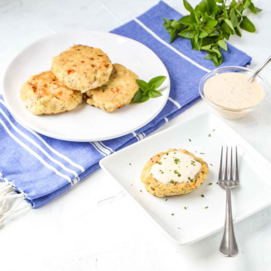 Tuna Cakes with Red Pepper Aioli