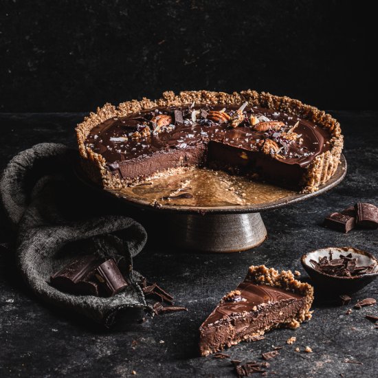 Simple triple chocolate tart