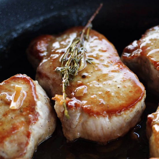 Saucy Pan Fried Pork Chops