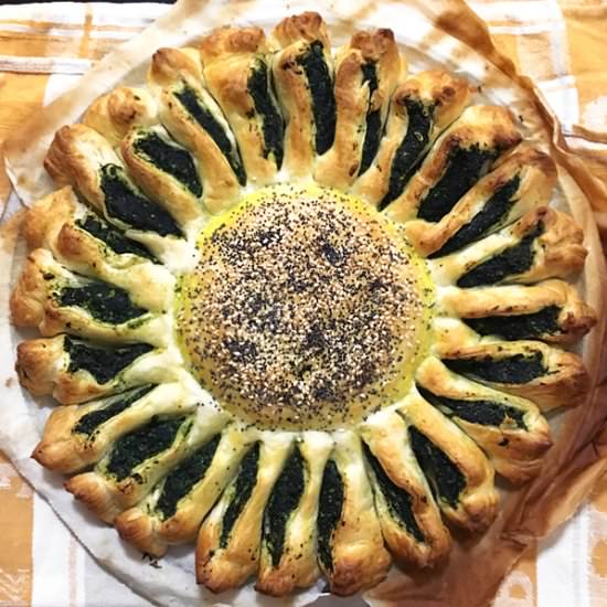 Spinach and tofu sunflower tart