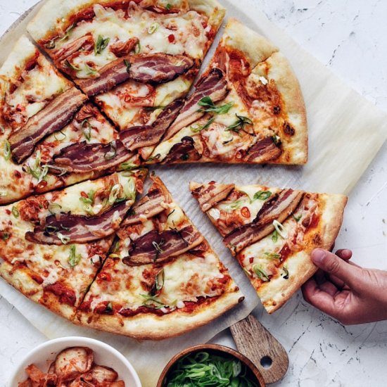 Kimchi Bacon Pizza