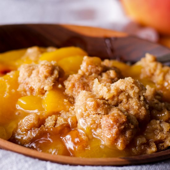 Peach Cobbler with Cookie Topping