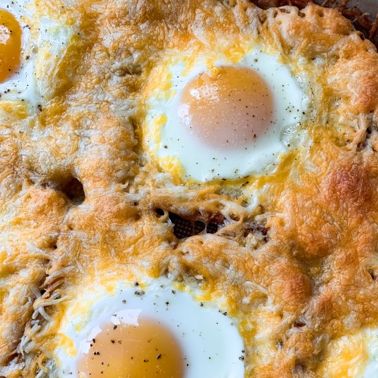 Cheesy Baked Egg Toast