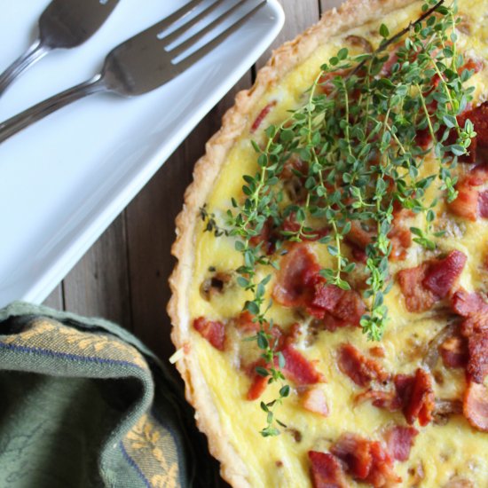 French onion bacon tart