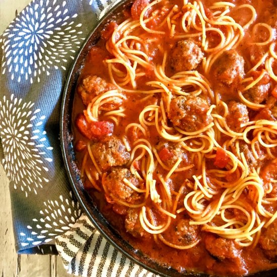 One Pot Spaghetti and Meatballs