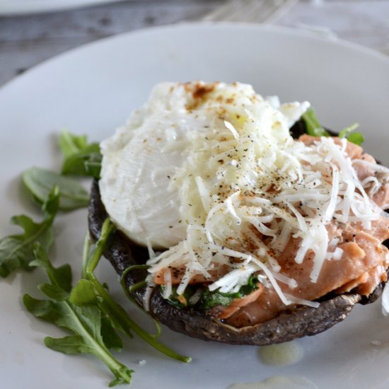 Portobello Mushrooms with Salmon