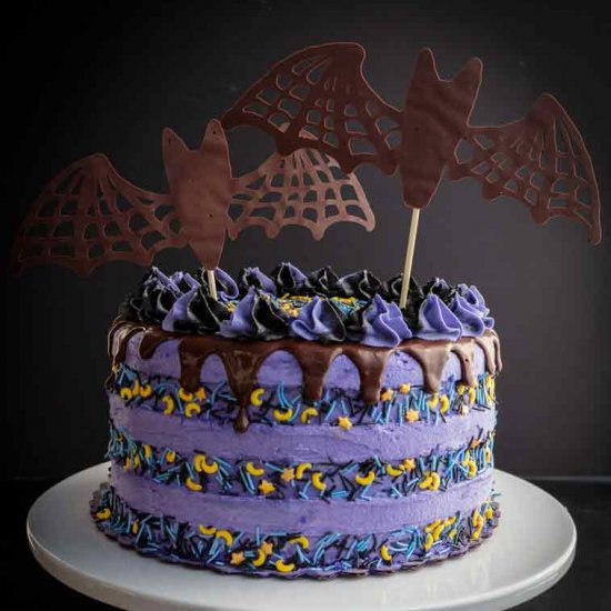 Chocolate Blackberry Halloween Cake