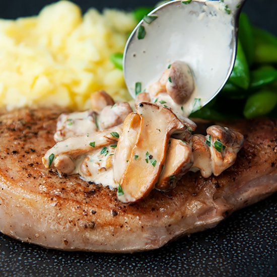 Pork Chops with Chanterelle Sauce