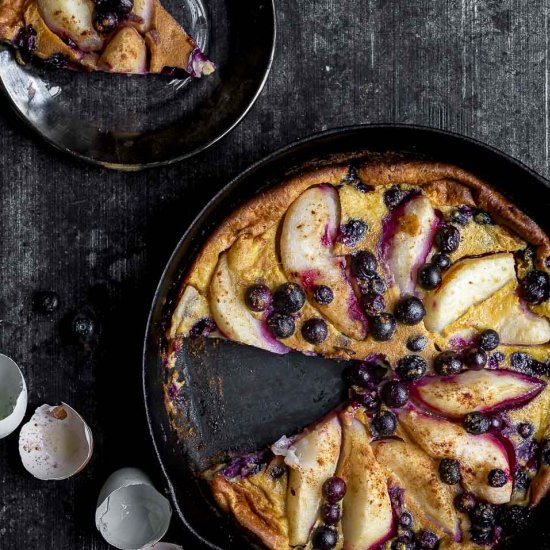 pear blueberry clafoutis