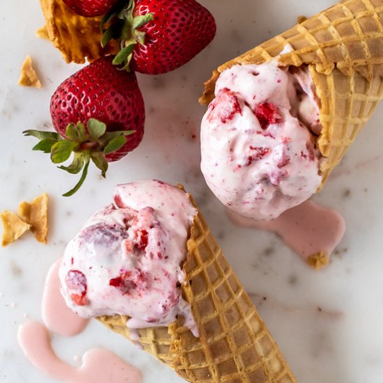 Strawberry Rose Ice Cream