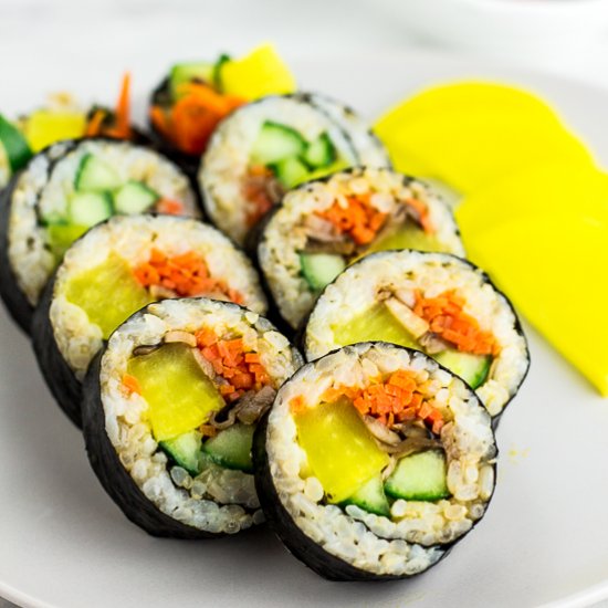 Vegan Kimbap with Bulgogi Mushroom