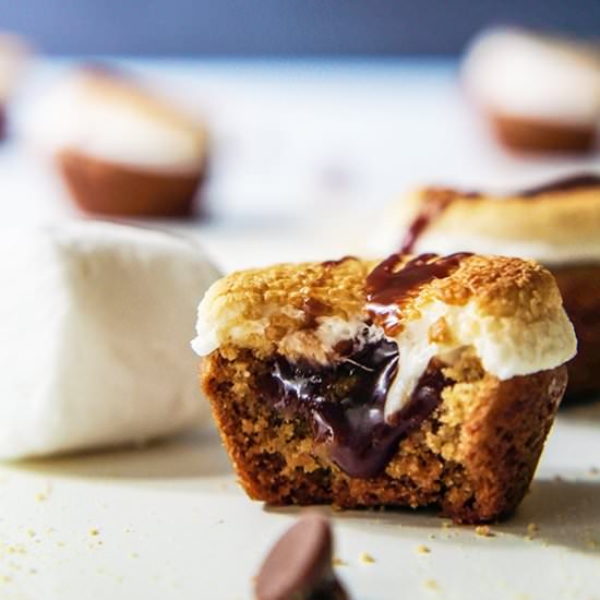 Baked S’mores Cookie Cups