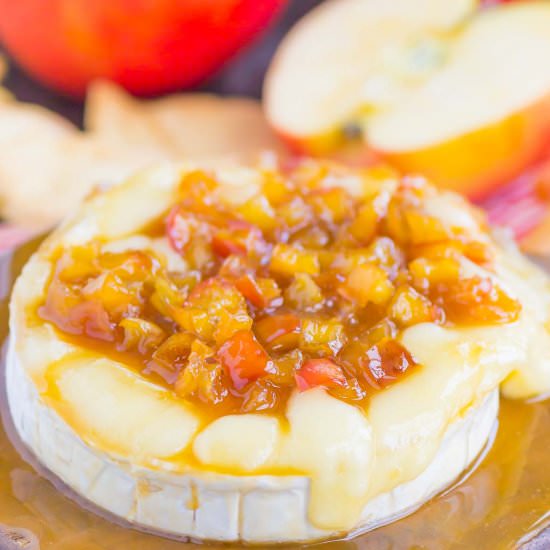 Caramel Apple Baked Brie