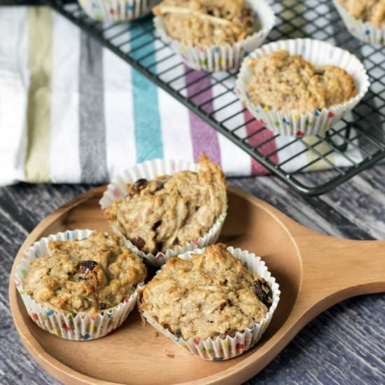 Parsnip, apple and oat muffins