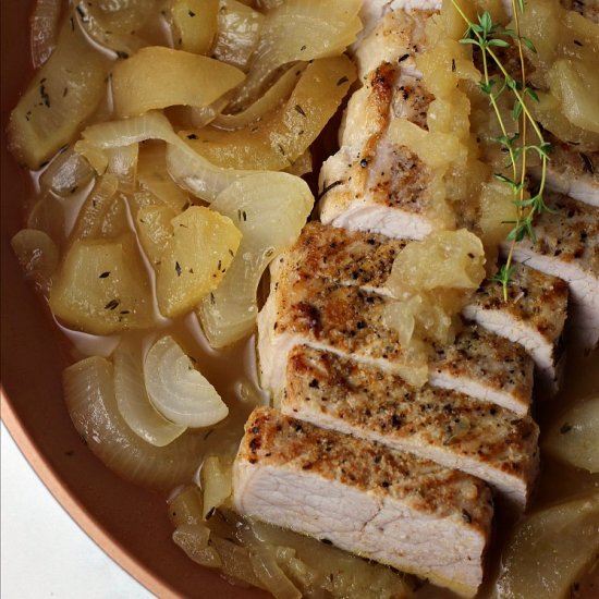 Pork Loin Filet w/ Apples and Onion