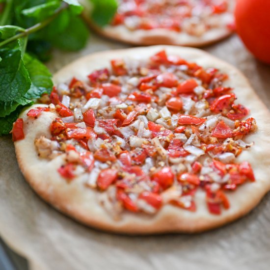 Tomato and Onion Manakeesh