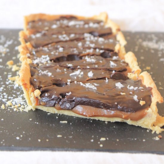 Dark Chocolate Salted Caramel Tart