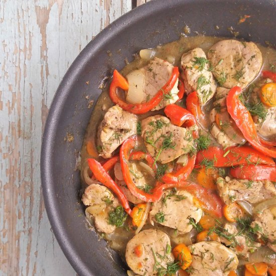 Pork Tenderloin with Peppers