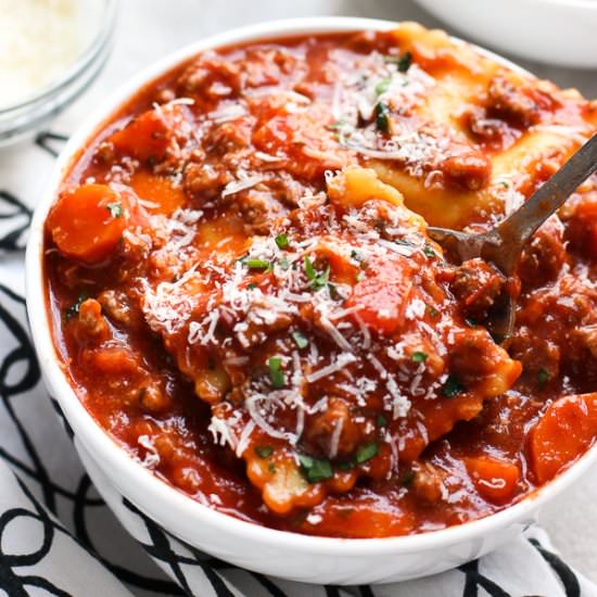 Ravioli Tomato Beef Soup