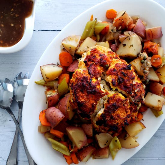 Tomato-Mustard Roasted Cauliflower