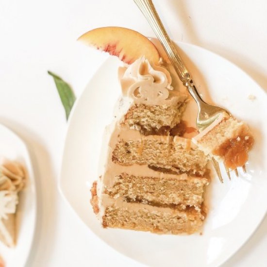 Peach, Sage, and Whiskey Layer Cake